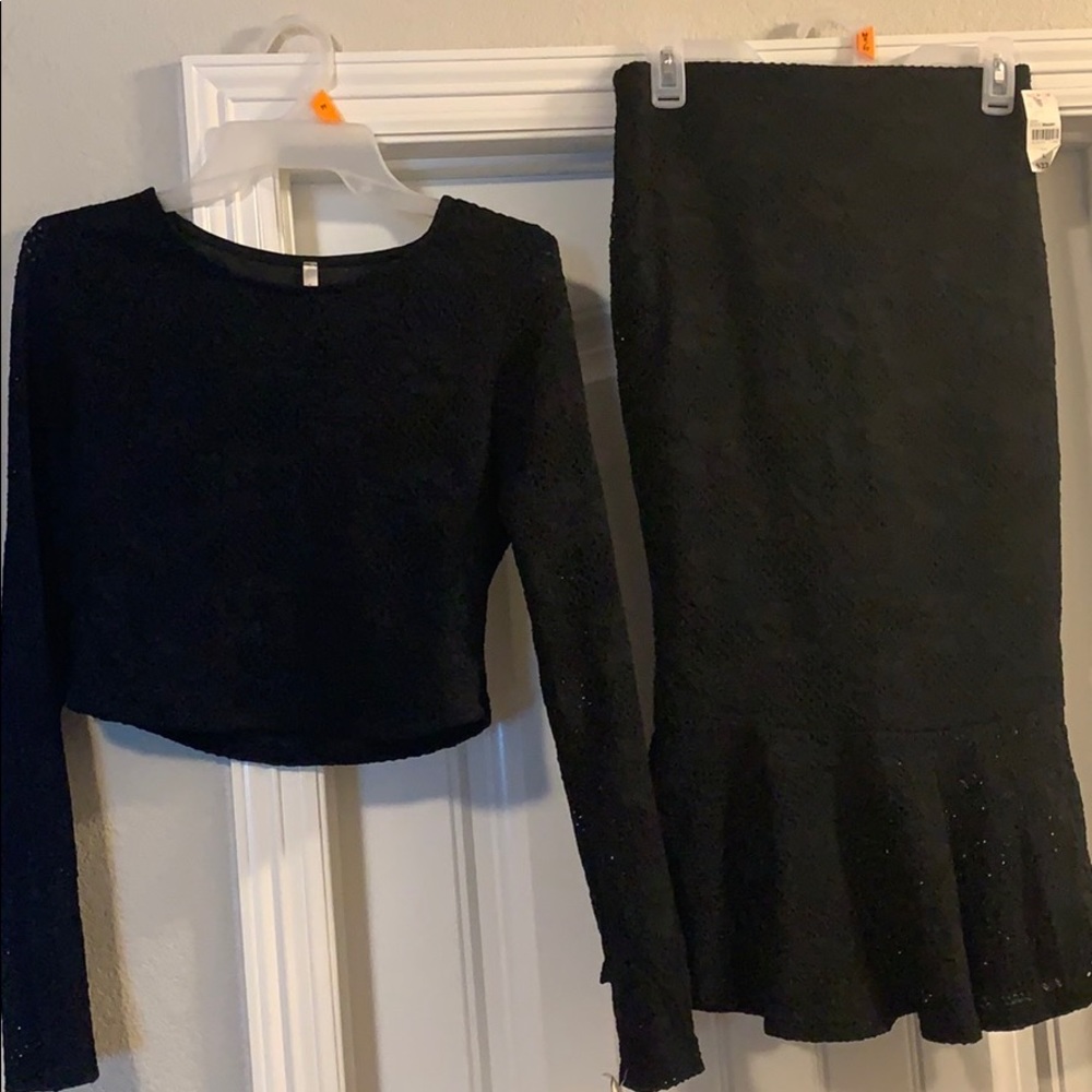 Two Piece Crop Top Set